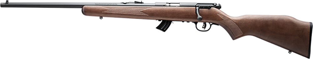 Savage Arms 50702 Mark II GL Youth 22 LR 10+1 19" Matte Black Sporter Barrel, Matte Black Drilled & Tapped Carbon Steel Receiver, Satin Brown Fixed Wood Stock, Left Hand