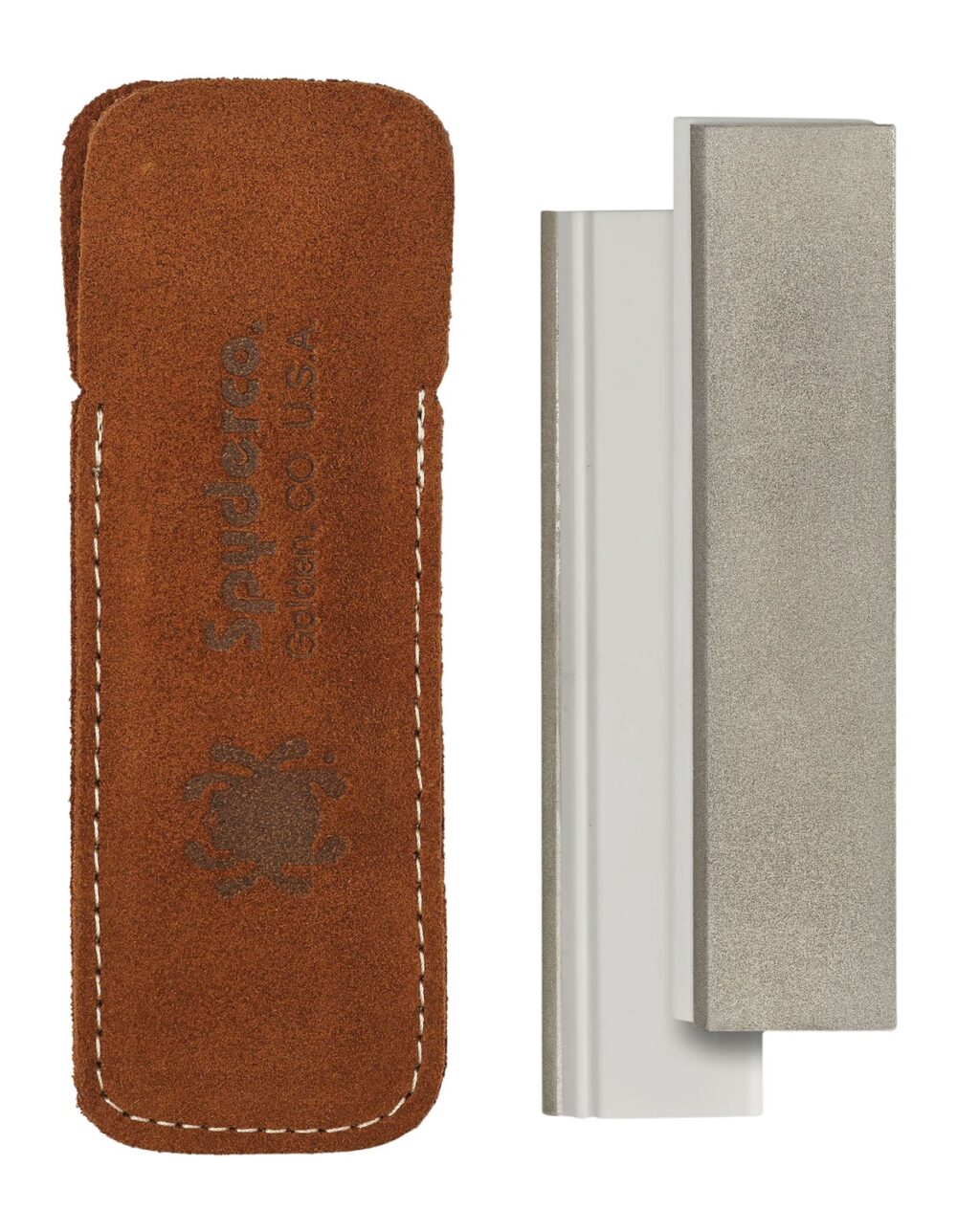 Spyderco 303MF Double Stuff Sharpening Stone Ceramic Stone Sharpener Medium/Fine Black/White