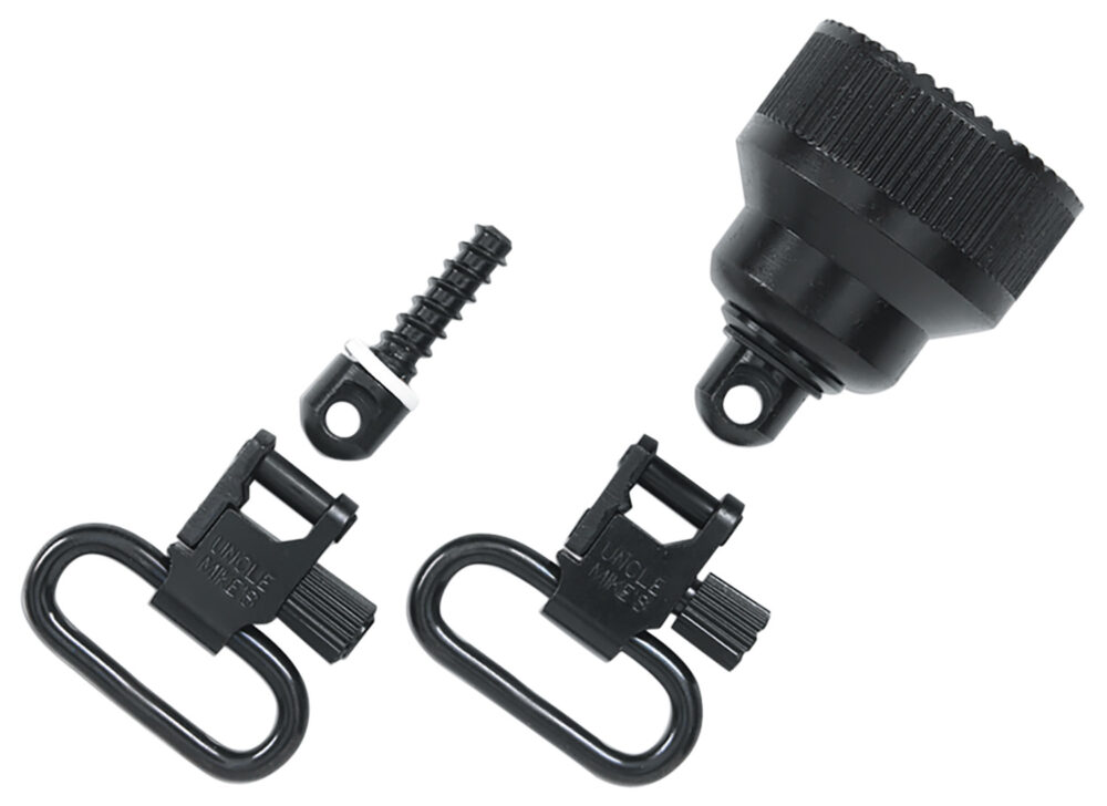 Uncle Mike's 18015 Mag Cap Swivel Set made of Steel with Blue Finish, 1" Loop Size & Quick Detach Style for  20 Gauge Remington 870 & 870 Youth Includes Two Super Swivels