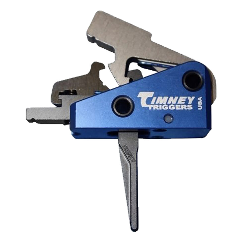 Timney Triggers 663SST Targa Long Trigger  Two-Stage Straight Trigger with 2 lbs Draw Weight & Black/Blue Finish for AR-Platform