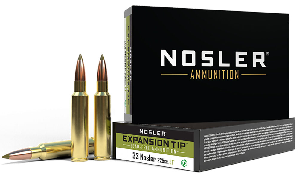 Nosler 40042 E-Tip  33Nosler 225gr E Tip Lead Free 20 Per Box/10 Case