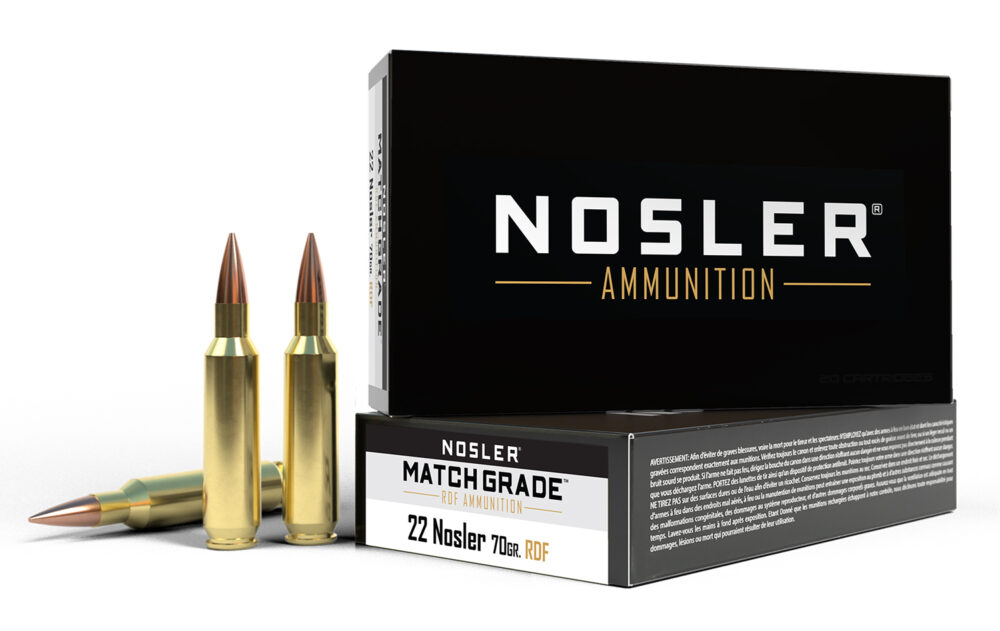 Nosler RDF Match Grade Rifle Ammunition 22 Nosler 70gr OTM 3000 fps 20/ct