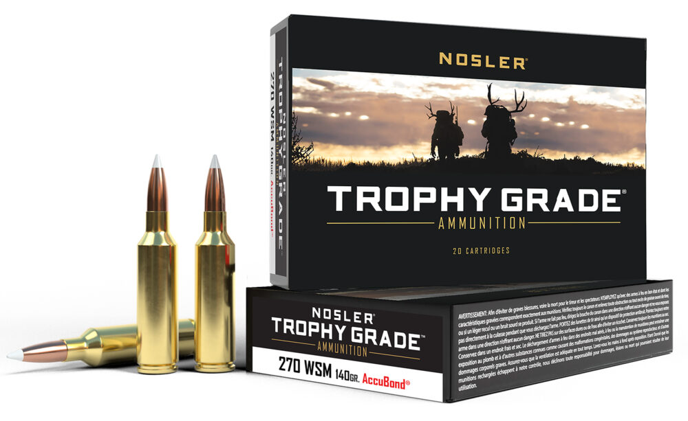 Nosler Accubond Trophy Grade Rifle Ammunition .270 WSM 140 gr PT 3100 fps 20/ct