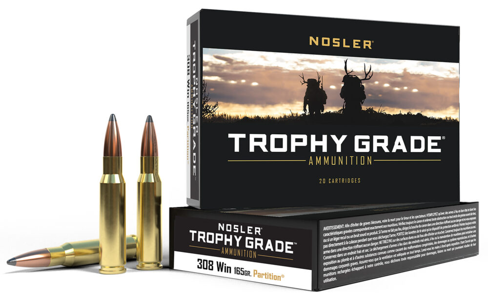 Nosler Partition Trophy Grade Rifle Ammunition .308 Win 165 gr PT 2800 fps 20/ct