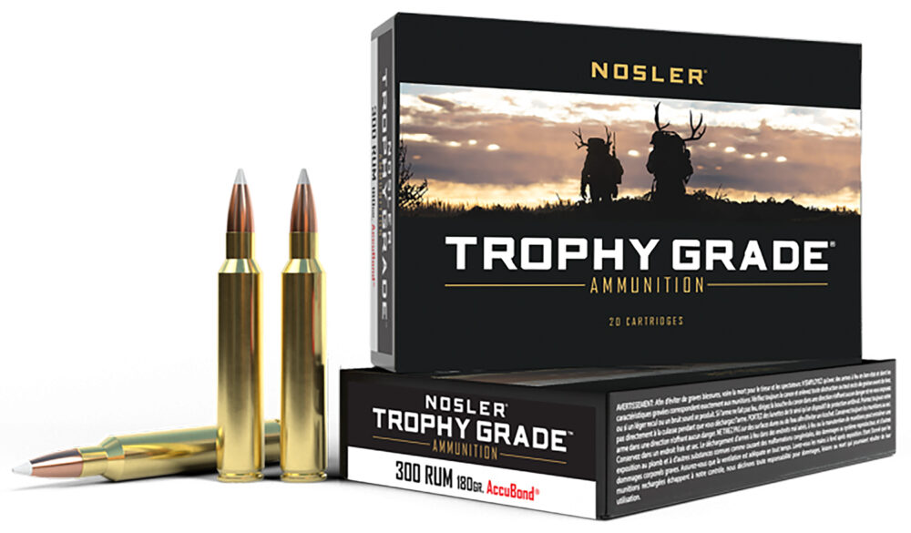 Nosler Accubond Trophy Grade Rifle Ammunition .300 RUM 180 gr PT 3250 fps 20/ct