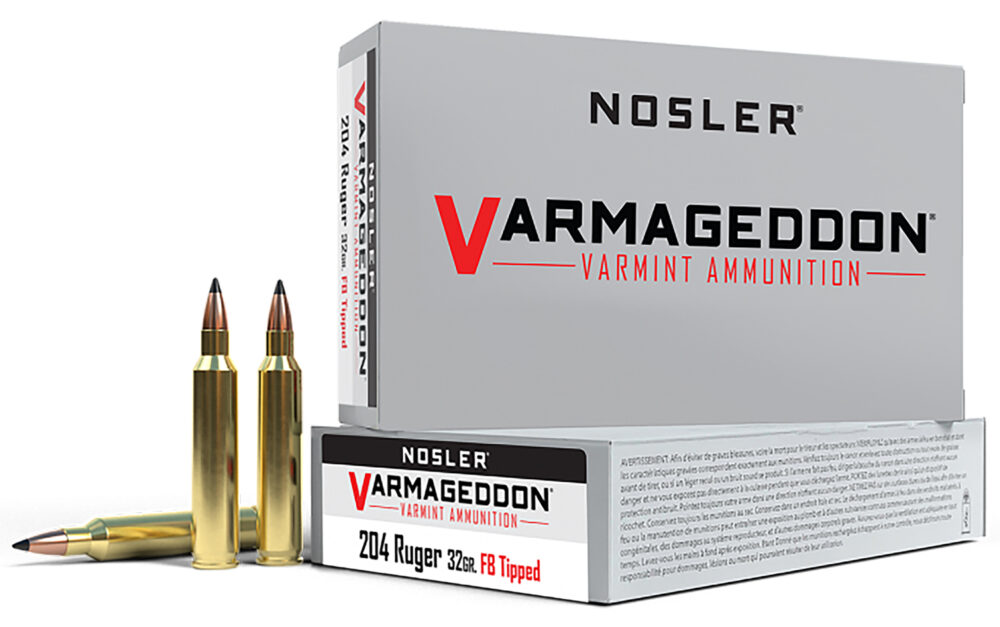 Nosler Varmegeddon Rifle Ammunition .204 Ruger 32 gr FB Tippped 4000 fps 20/ct