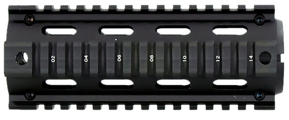 Aim Sports MT021 M4 Handguard 6" Carbine Style Made of Aluminum with Black Anodized Finish & Quad Rail