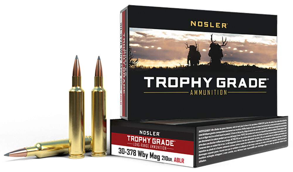 Nosler Accubond Long Range Trophy Grade Rifle Ammunition 30-378 Wby Mag 210 gr PT 3040 fps 20/ct