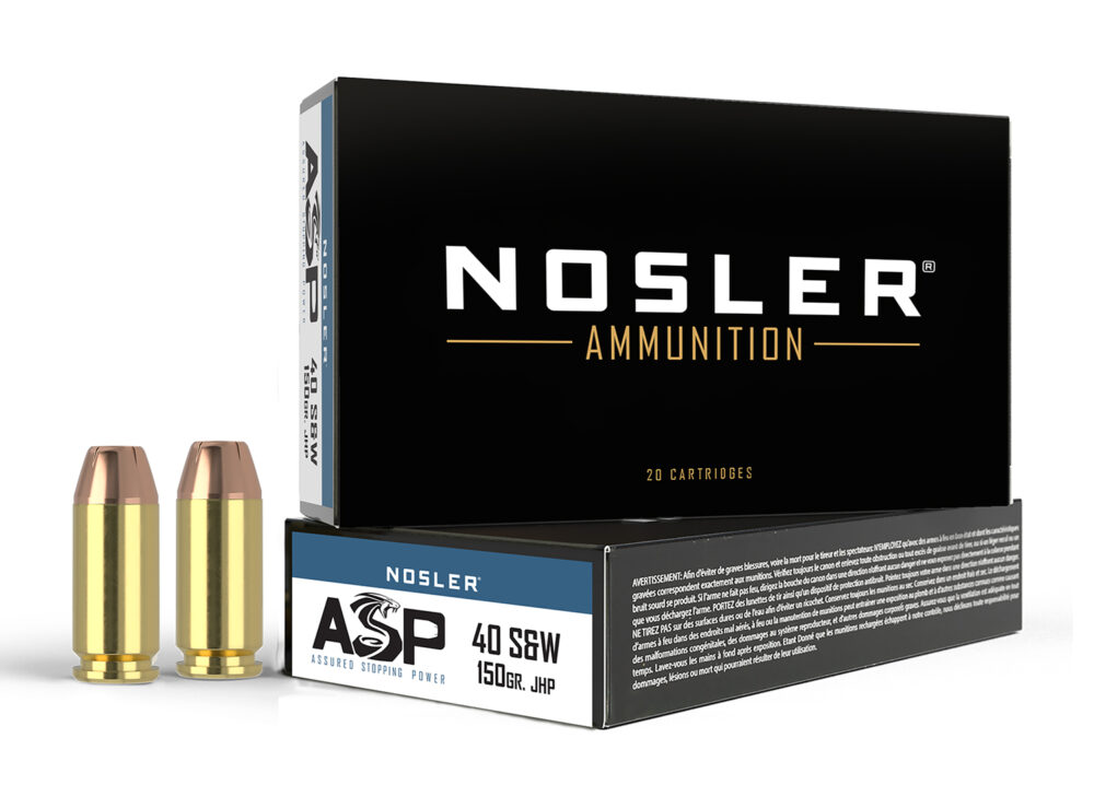 Nosler ASP Handgun Ammunition .40 S&W 150 gr JHP 1110 fps 50/ct