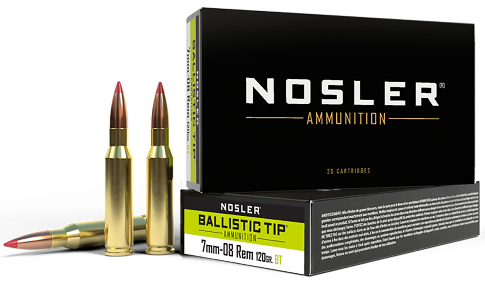 Nosler Ballistic Tip Hunting Rifle Ammunition 7mm-08 120gr PT 3000 fps 20/ct
