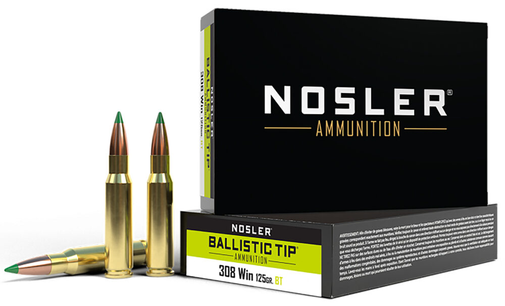 Nosler Ballistic Tip Hunting Rifle Ammunition 308 Win 125gr PT 3100 fps 20/ct