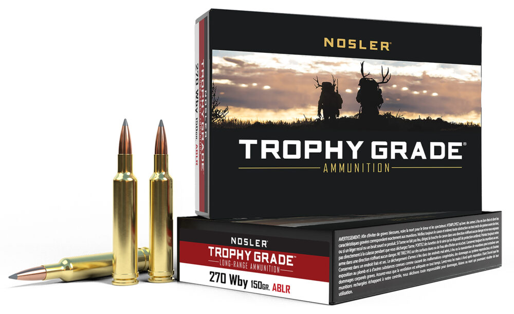 Nosler Accubond Long Range Trophy Grade Rifle Ammunition .270 Wby Mag 150 gr PT 3080 fps 20/ct