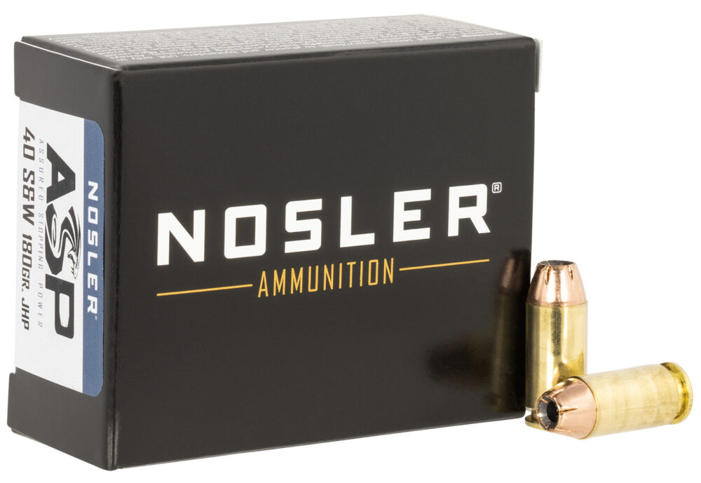 Nosler ASP Handgun Ammunition .40 S&W 180 gr JHP 1005 fps 20/ct