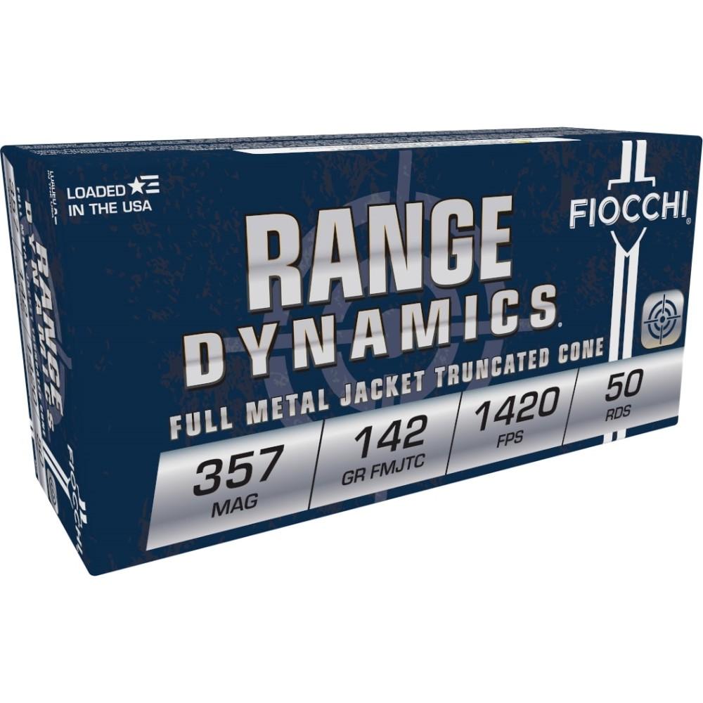 Fiocchi Range Dynamics Handgun Ammunition .357 Mag 142 gr FMJ 1420 fps 50/ct