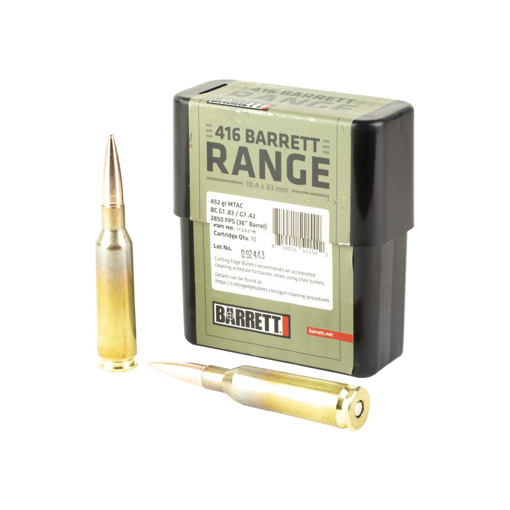 BARRETT .416B RANGE 452GR MTAC 10/80