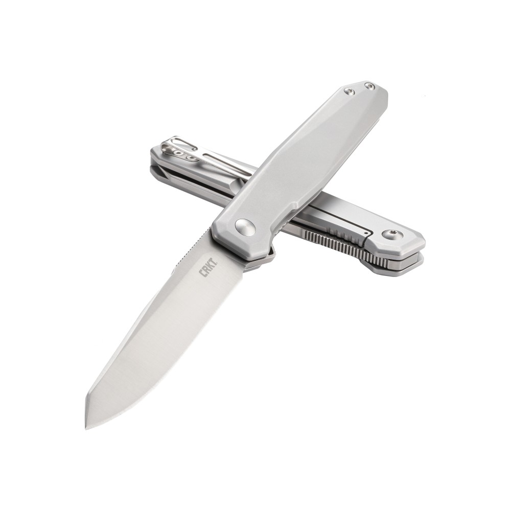 CRKT FACET SILVER 3.37" PLAIN EDGE