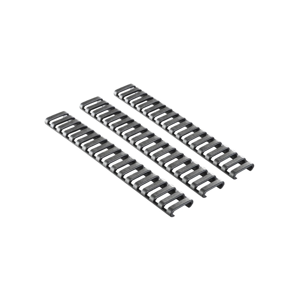 ERGO 18-SLOT LDDR RAIL COVERS 3PK BK