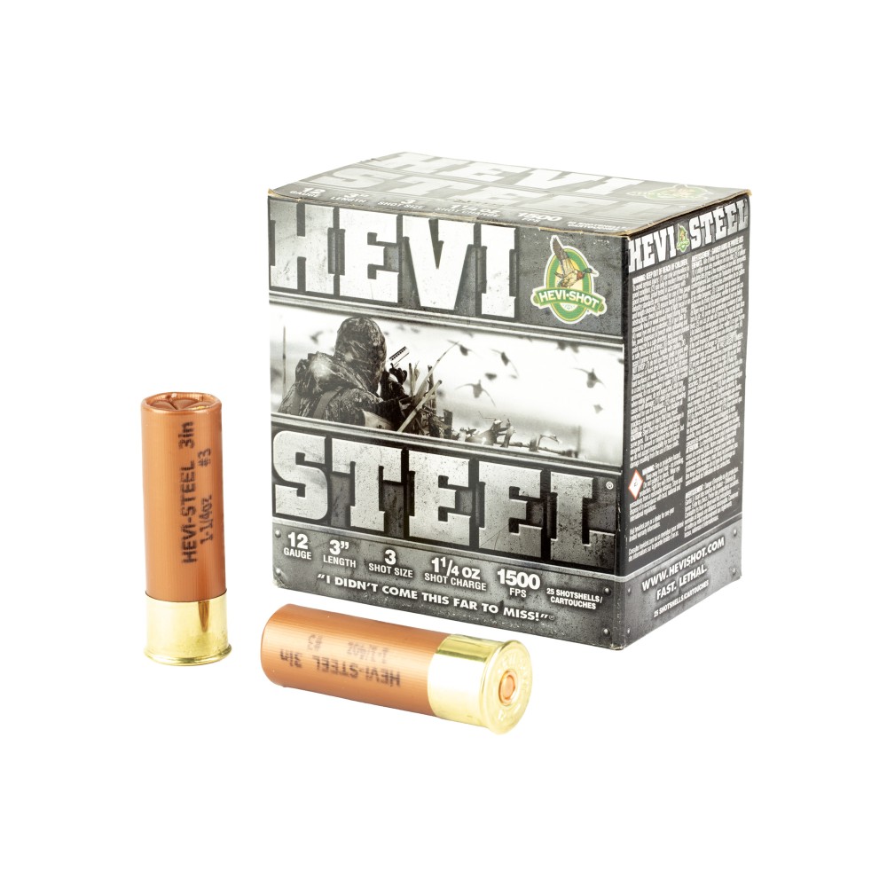 HEVI STEEL 12GA 3" #3 25/250