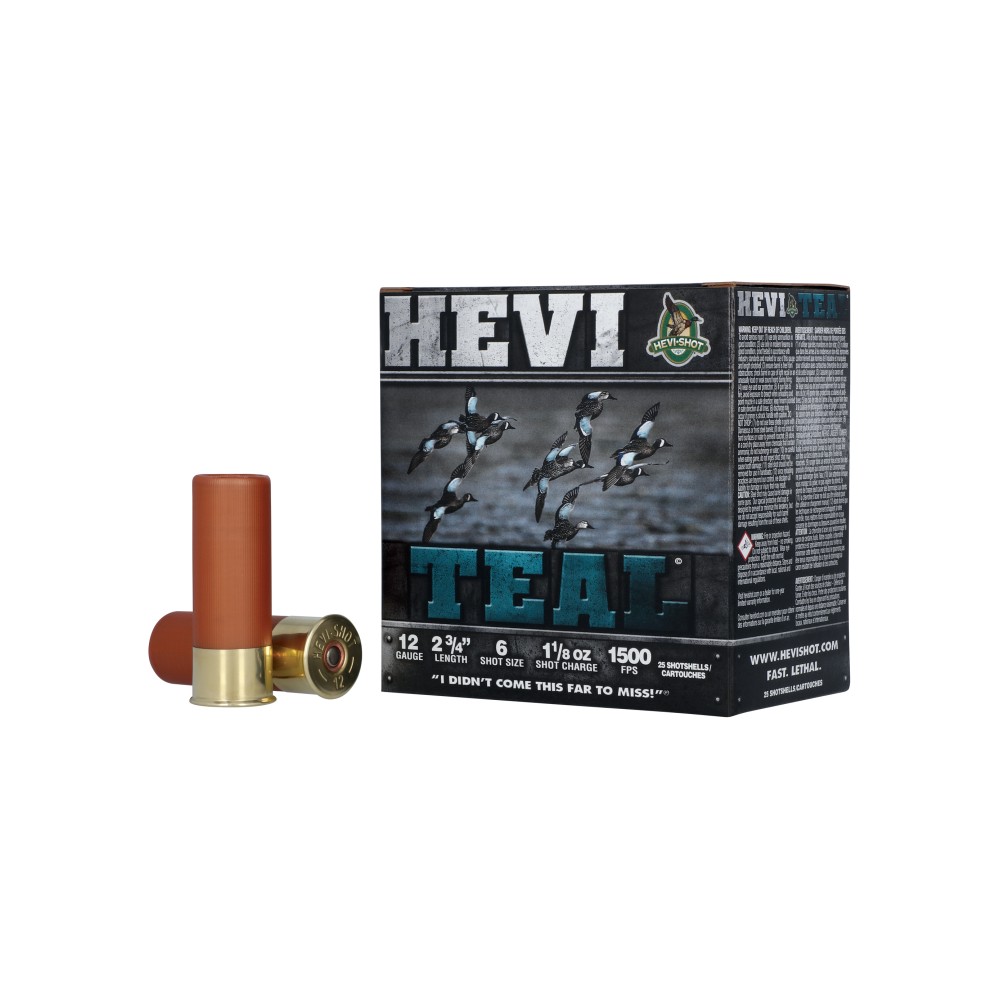 HEVI TEAL 12GA 2.75" #6 25/250