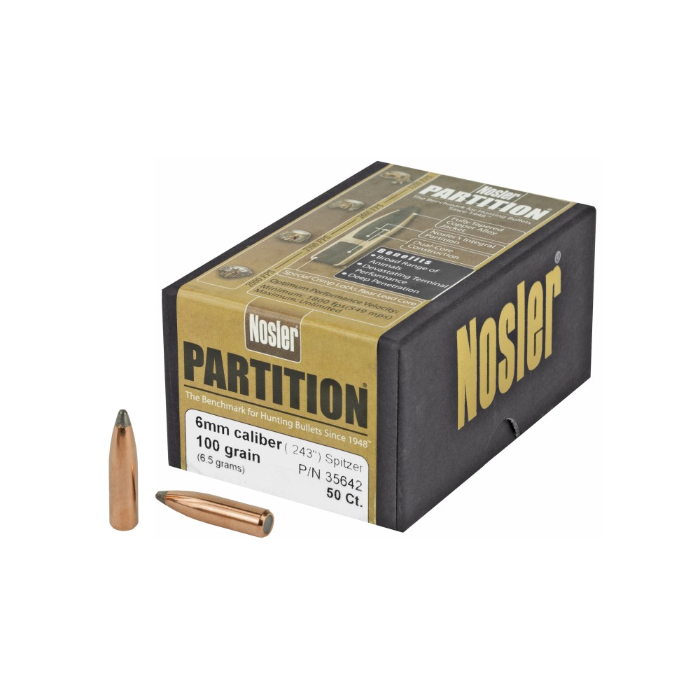 NOSLER 6MM 100GR SP PARTITION 50CT