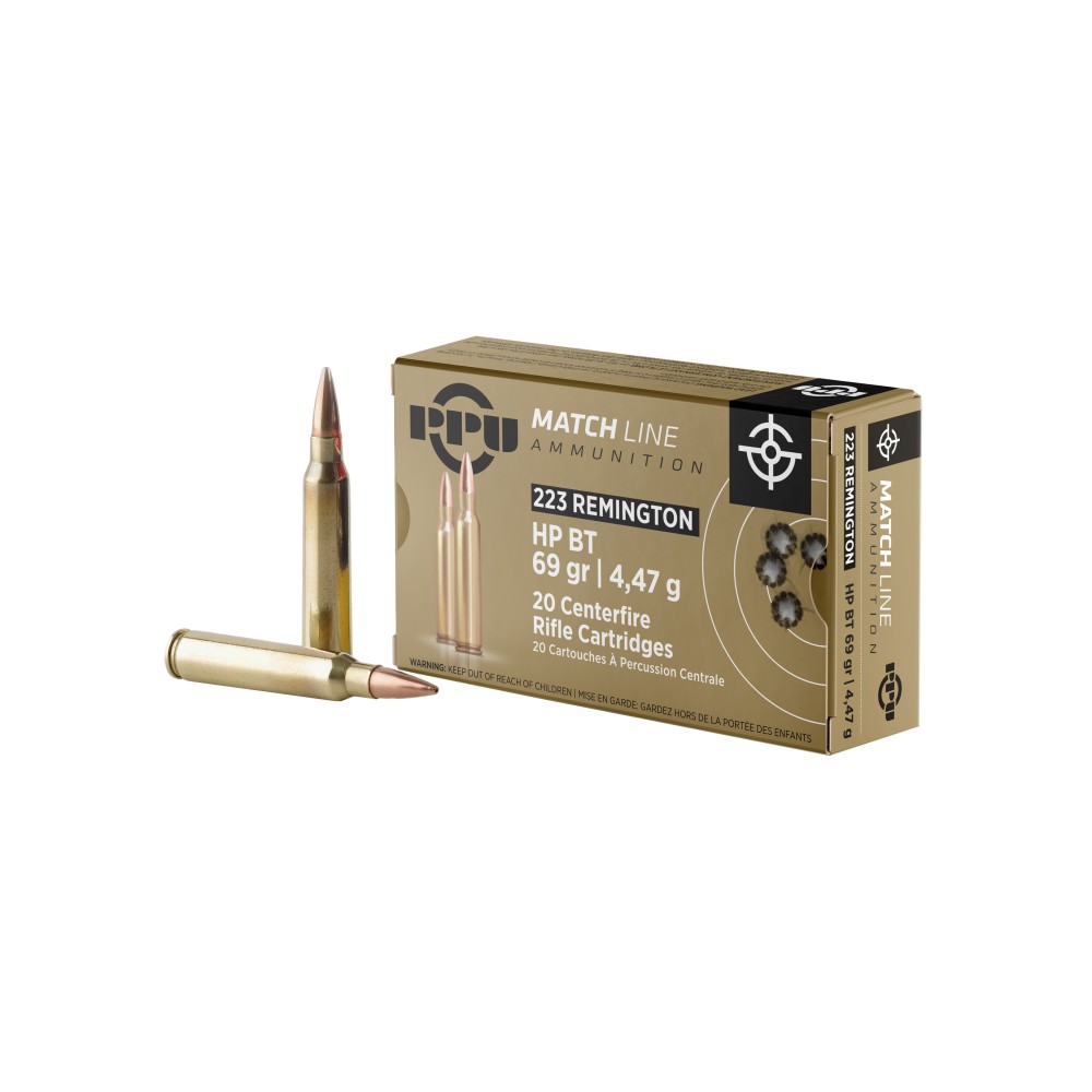 PPU .223 REM MATCH 69GR HPBT 20/1000
