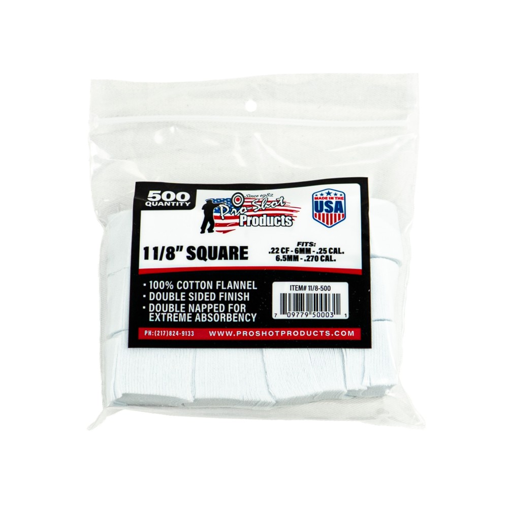PRO-SHOT PATCH .22-.270CAL SQ 500 CT