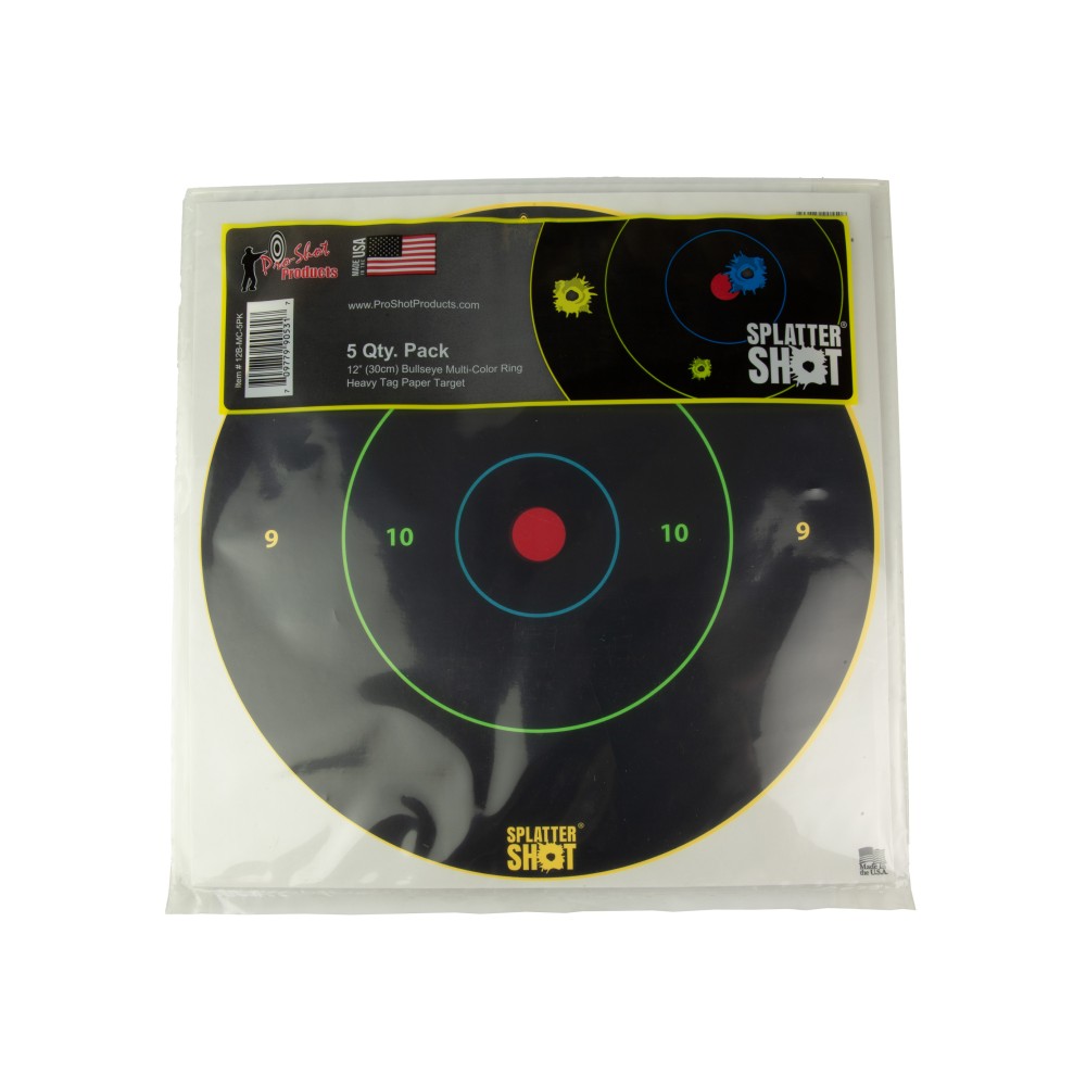 PROSHOT 12" MULTI CLR BULLSEYE 5PK