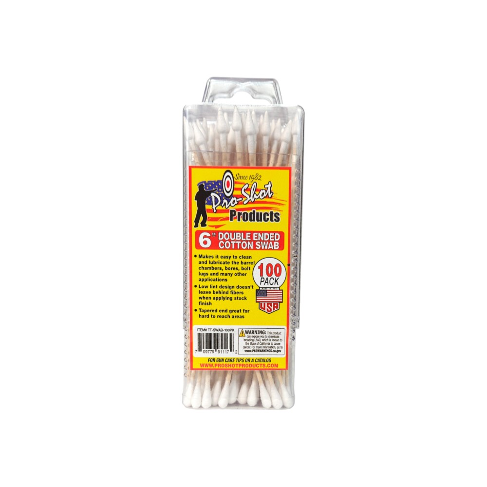 PRO-SHOT DBL END COTTON SWAB 100PK