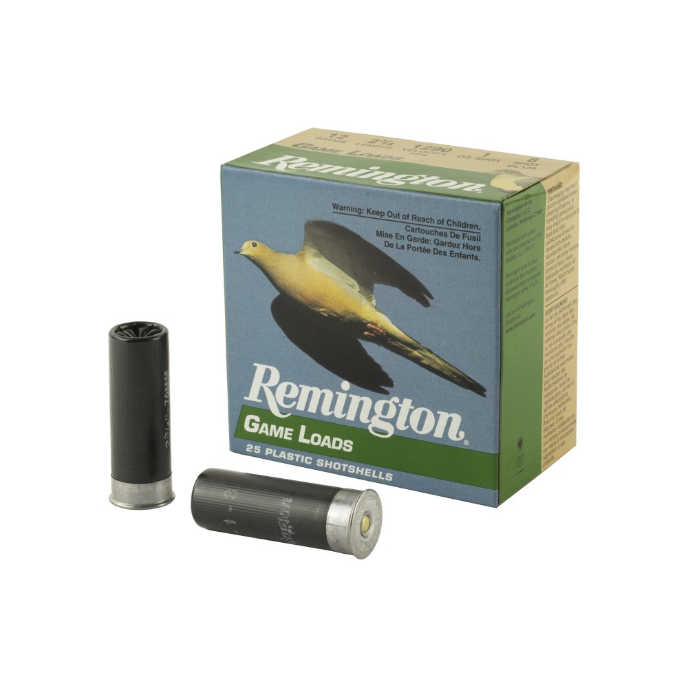 REM GAM LOAD 12GA 2 3/4" #8 25/250
