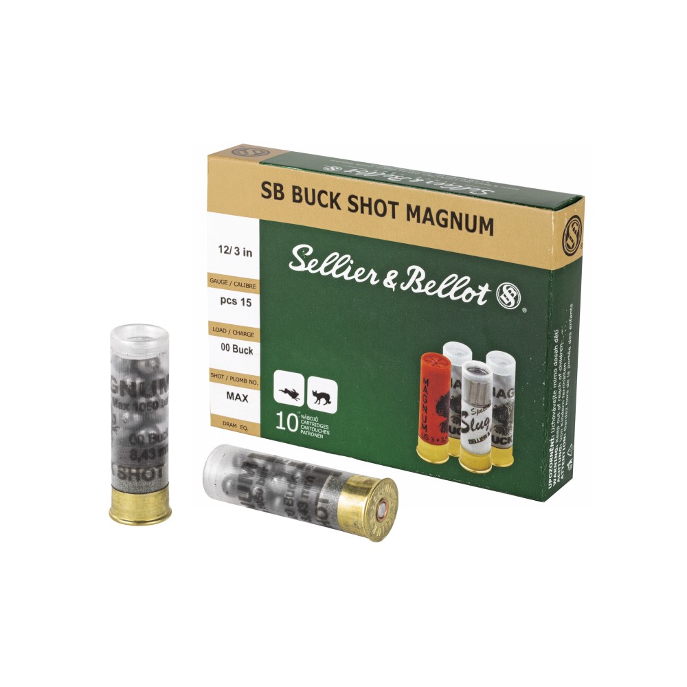 S&B 12GA 3" 00 15PEL 10/250