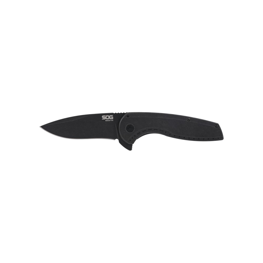 SOG AEGIS FLK 3.25" DROP PT BLK