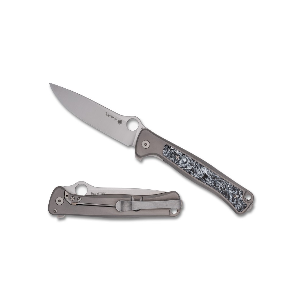 SPYDERCO SLYM STONEWASH TI 3.42" GRY