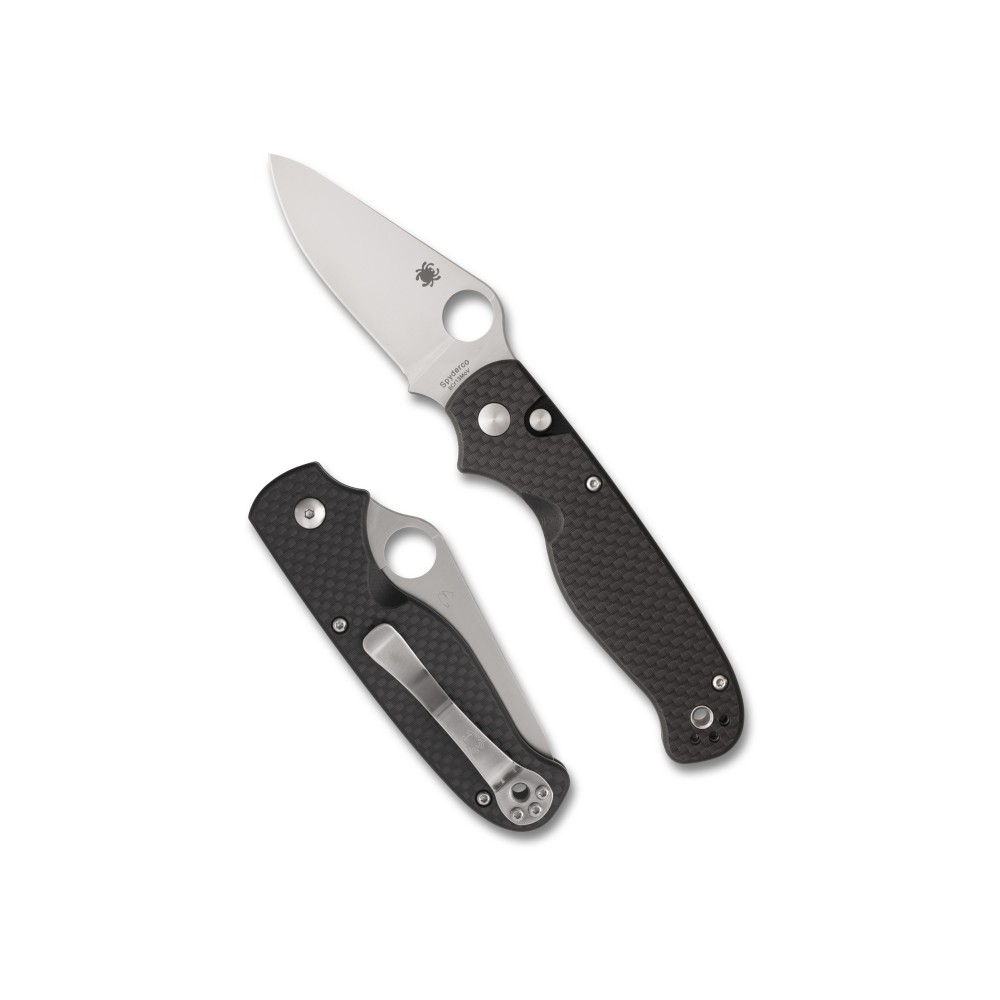 SPYDERCO BUTTONUP CF PE 3.27" BK/SLV