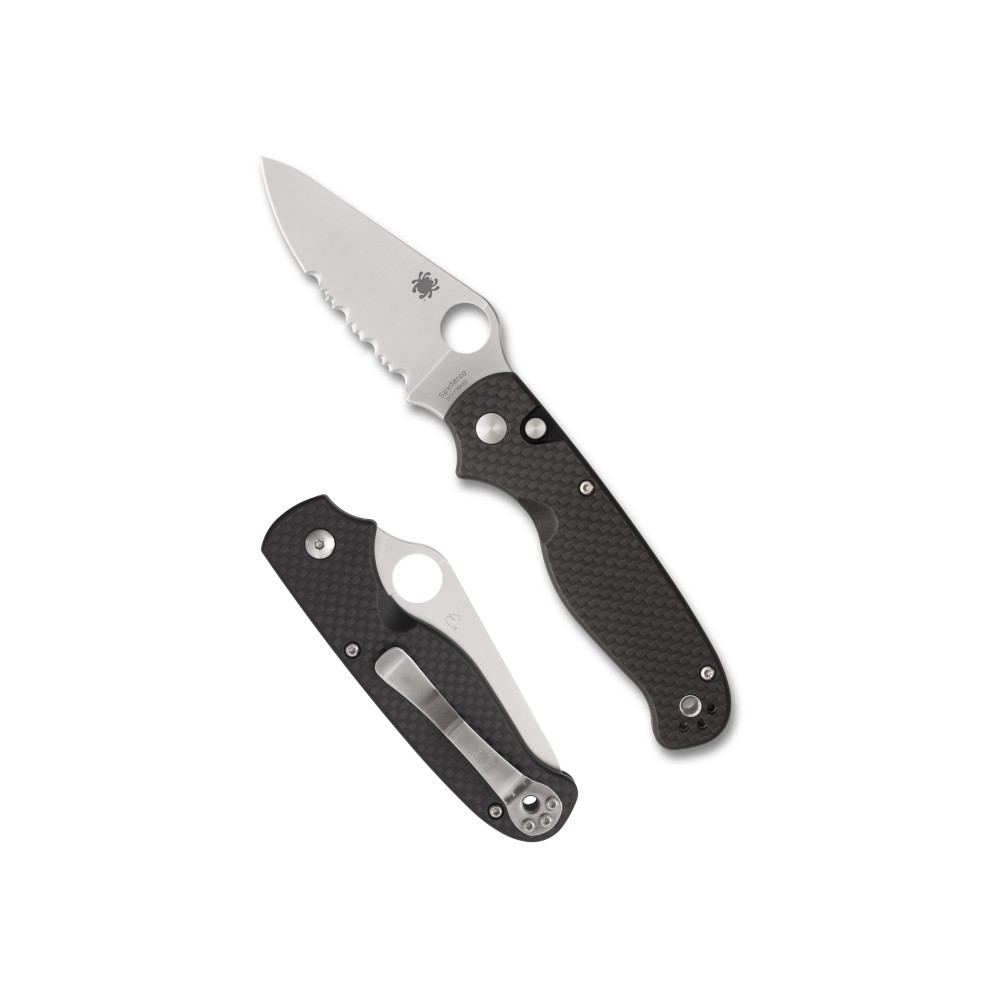 SPYDERCO BUTTONUP CF PS 3.27" BK/SLV