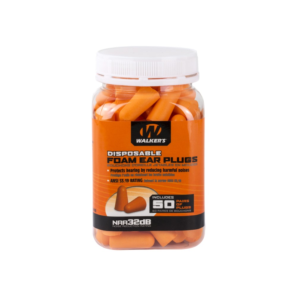 WALKER'S FOAM EAR PLUGS 50PK JAR