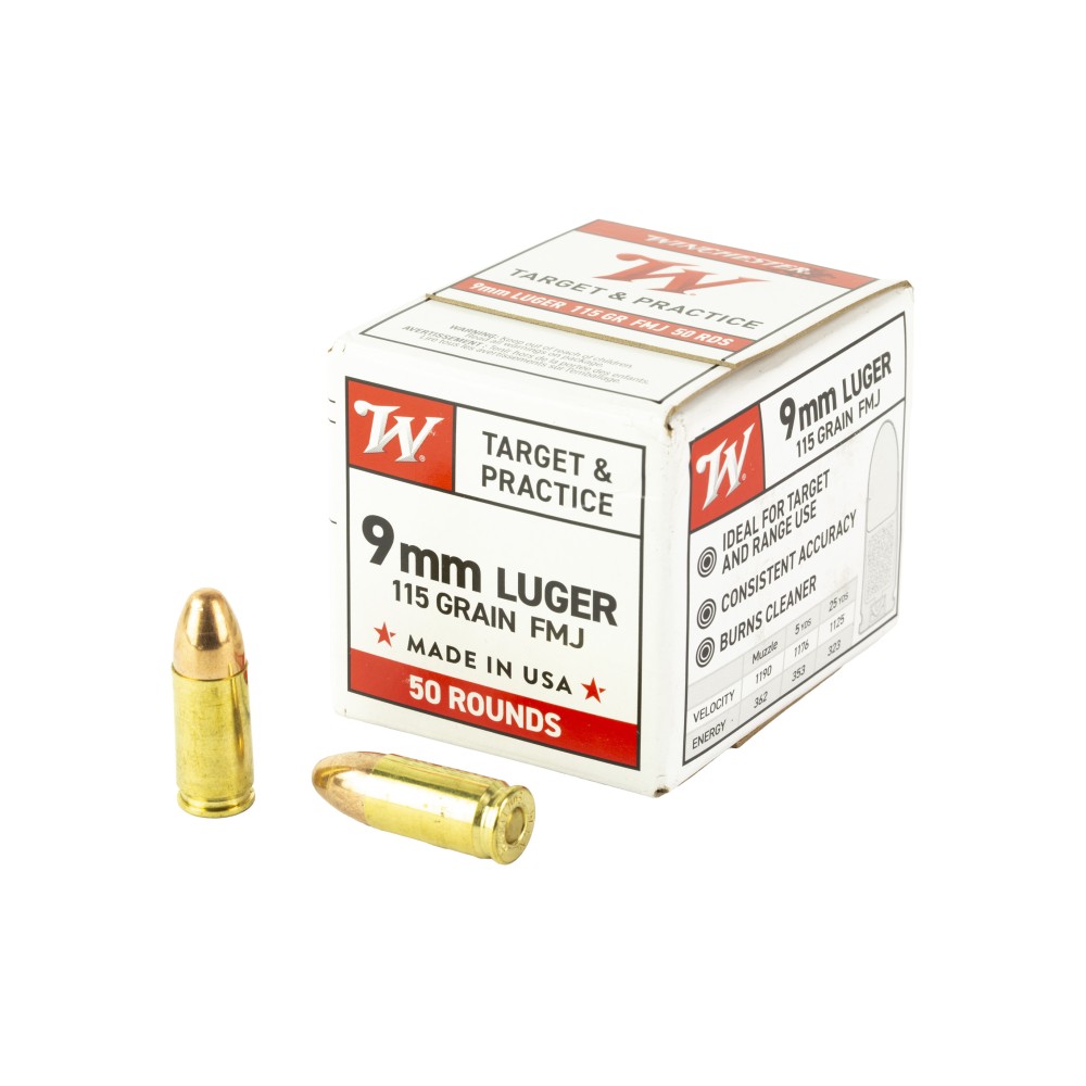 WIN USA 9MM LUGER 115GR FMJ 50/1000