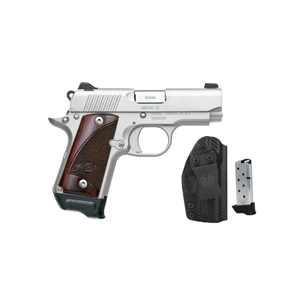 KIMBER MICRO9 9MM 7RD STS/RSWD BNDL